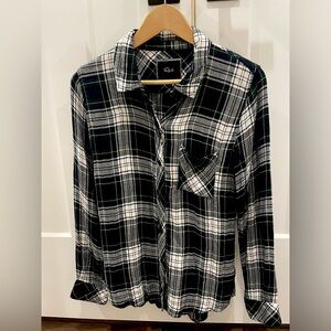 Rails Size S Black/Hunter Green Plaid Flannel Shirt